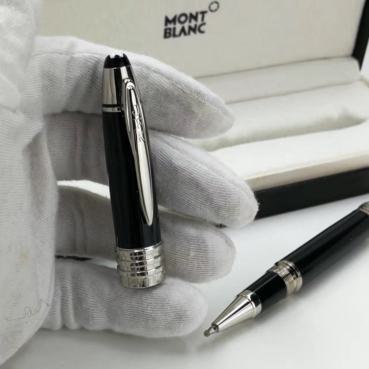 JFK Montblanc RollerBall Pen Black Resin - Replica Montblanc Pens